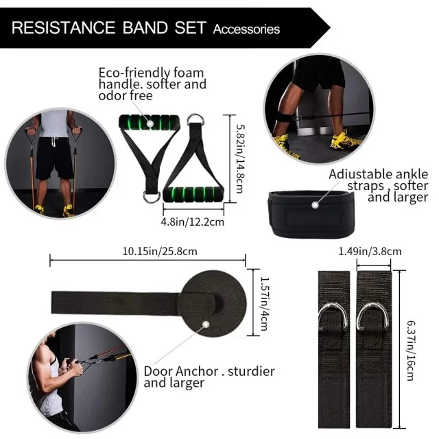 11 Pcs Resistance Bands Set - Image 2