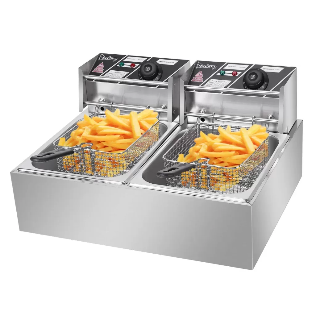 Double electric deep fryer